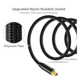 UNBREAKCABLE DIGITAL OPTICAL AUDIO DOUBLE NYLON BRAIDED CABLE 3M