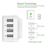 USB WALL CHARGER 34W 4-PORT WHITE | SYNCWIRE