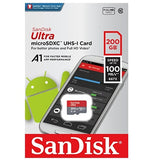 SANDISK ULTRA 200GB MICROSD MEMORY CARD WITH ADAPTER