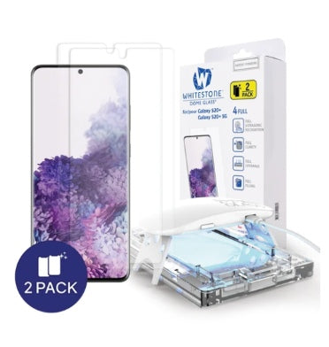 SAMSUNG GALAXY S20+ TEMPERED SCREEN PROTECTOR 3D CURVED DOME GLASS 2PK | WHITESTONE