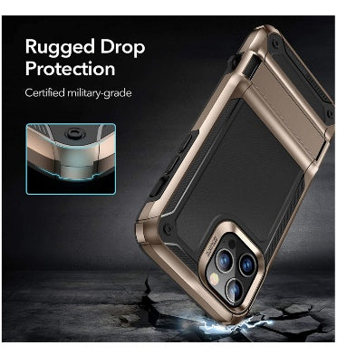 IPHONE 12 PRO PREMIUM SLIM METAL KICKSTAND CASE GOLD/BLACK ESR