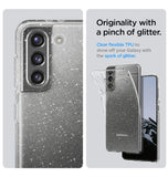 SAMSUNG GALAXY S21+ PREMIUM SLIM LIQUID CRYSTAL GLITTER CASE CLEAR | SPIGEN