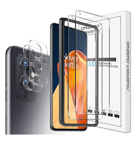 ONEPLUS 9 PREMIUM TEMPERED GLASS SCREEN AND CAMERA LENS PROTECTOR 4PK | ORZERO