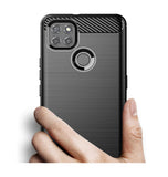 MOTO G9 POWER ULTRA SLIM BRUSHED CARBON FIBRE DESIGN TPU CASE BLACK