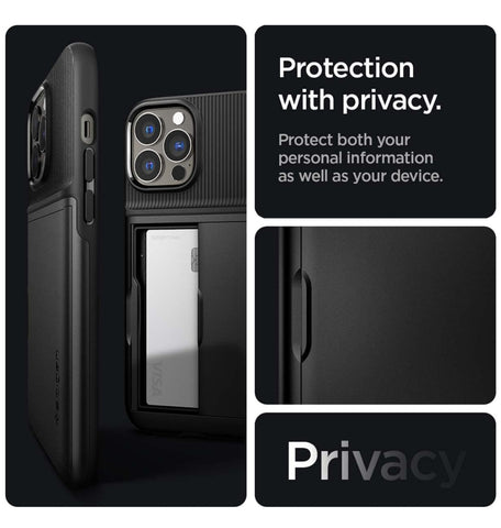 IPHONE 13 PRO MAX PREMIUM SLIM ARMOR CARD CASE BLACK SPIGEN – ZEEK
