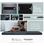 GOOGLE PIXEL 7 PRO PREMIUM SLIM THIN FIT CASE METAL SLATE | SPIGEN