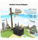 EUROPEAN 5in1/USA TRAVEL PLUG ADAPTER WITH USB PORT | TESSAN